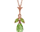 Galaxy Gold GG 14K Solid Rose Gold Natural Peridot Pendant Necklace for ... - $433.61