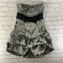 Ruby Rox Cocktail Prom Dress Juniors Sz 11 Black Gray Strapless Short  - £15.81 GBP