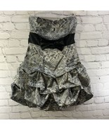 Ruby Rox Cocktail Prom Dress Juniors Sz 11 Black Gray Strapless Short  - $19.79