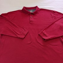 St. John's Bay Sueded Jersey Men's Red Cotton Collar Shirt Long Sleeve Size 2XLT image 6