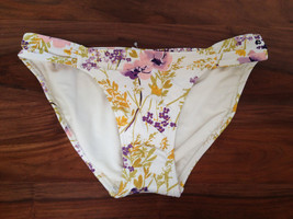 Old Navy Swim Floral Purple Yellow White Lined Nylon Bikini Bottom XS S ... - £11.14 GBP