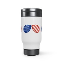 Patriotic 4th of July Stainless Steel Travel Mug with Handle, 14 oz | 4t... - £15.66 GBP