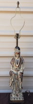 Frederick Cooper Quan Yin ASIAN/REGENCY Vtg Large Bronze Tone Figural Table Lamp - £315.18 GBP