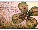 Good Luck Four Leaf Clover Symbolism DB Postcard A16 - £3.16 GBP