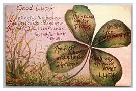 Good Luck Four Leaf Clover Symbolism DB Postcard A16 - £3.14 GBP