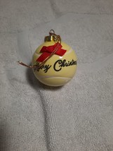 Vintage Marry Christmas Ceramic Hanging Tennis Ball Ornament - £5.67 GBP