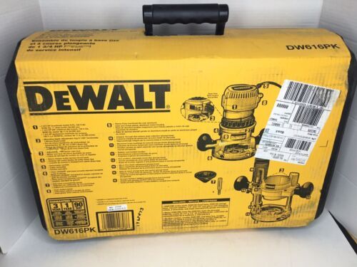 NEW SEALED BOX DEWALT 2-1/4 HP EVS FIXED BASE & PLUNGE ROUTER KIT DW618PKB - $215.55