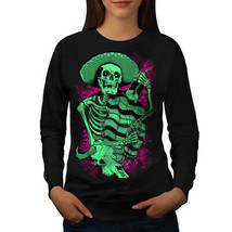 Wellcoda Mexican Hat Art Skull Womens Sweatshirt,  Casual Pullover Jumper - £22.86 GBP+