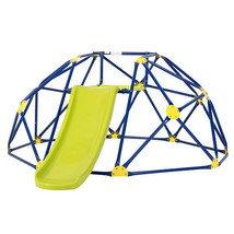Kids Climbing Dome with Slide and Fabric Cushion for Garden Yard-Green - Color:  - $255.49