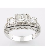 1.70 Carat Princess Cut Diamond 3 Stone 18k White Gold Engagement Ring S... - €6.579,93 EUR