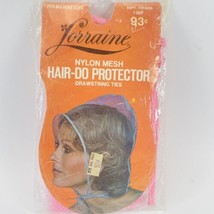 Lorraine VTG Hair Do Protector Pink Nylon Mesh w Ties Ribbon One Size Fits All - £10.75 GBP