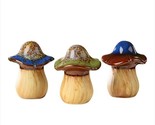 Mushroom Toadstool Figurines Set of 3 Ceramic 4.9&quot; High Garden Home Decor - $34.64