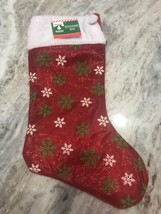 RED AND WHITE WITH BLACK BELT CHRISTMAS STOCKING * 17.3X 9.5 INCH * NEW * - $15.97