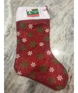 RED AND WHITE WITH BLACK BELT CHRISTMAS STOCKING * 17.3X 9.5 INCH * NEW * - $22.07 CAD