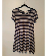 Women&#39;s Say What Dress Blue/White Striped Jersey Knit Short Sleeve Sz Me... - €10,51 EUR