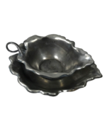 Antique E.G. Webster Quadruple Plate Leaf Shape Gravy Bowl &amp; Dish Web St... - £15.12 GBP
