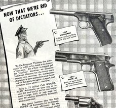 Colt WW2 Post War 1946 Advertisement Dictators Woodsman 38 Caliber Pisto... - $97.89 CAD