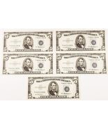1953-A Plateado Certificado Lote De 5 Consecutivos Notas Elección UNC Fr... - $384.79