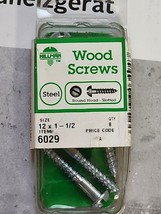 Wood Screws Size12 1-1/2&quot; L Hillman 6029 (6 PACKS TOTAL) 48 CT - £6.14 GBP