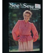 SEE &amp; SEW Butterick Pattern #6163 Misses Tunic Blouse Vintage Size 10 Uncut - $12.34 CAD