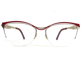 OVVO OPTICS Eyeglasses Frames 3741 c 11A Red Gold Cat Eye Half Rim 53-17-135 - £171.58 GBP