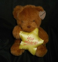 9&quot; Vintage 1991 Summit Teddy Bear You Made It Star Stuffed Animal Plush Toy - £26.16 GBP