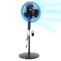 Vie Air 16 Inch 3 Speed Oscillating Stand Fan with Remote Control in Black - $97.27