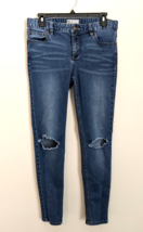 Free People Women&#39;s Blue Raw Hem Distressed Denim Jeans Size 28 Tattered... - $14.20