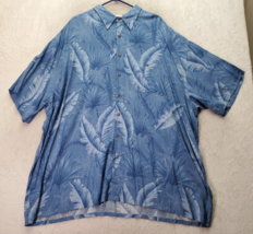 Campia Moda Shirt Mens 3XL Blue Hawaiian Rayon Short Sleeve Collared Button Down - £18.03 GBP