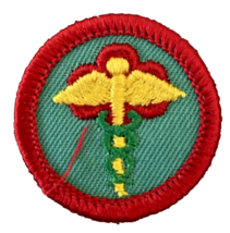 Girl Scout Patch Badge 1980s Community Health Safety Healthcare Caduceus... - $5.89