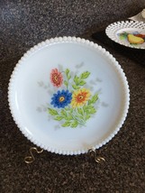 Westmoreland 7.5&quot; Plates (2)  White Glass With Flowers - £7.86 GBP