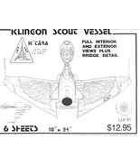 1985 Star Trek Klingon Scout Vessel Blue Print Set-6 Sheets-New Old Stock - £21.86 GBP