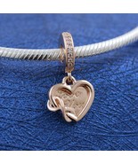 Mother&#39;s Day Release Rose Gold Rose™ Love You Infinity Heart CZ Dangle C... - £13.84 GBP