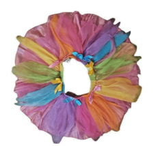 Childs One Size Tutu Multicolor Skirt CostumesUSA Rainbow  Tulle - £14.25 GBP