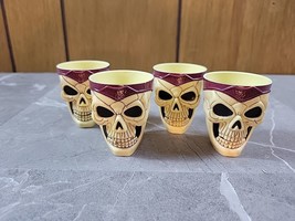 Vintage Plastic Skull Shot Glasses Halloween (Set of 4) Easter Unlimited - £14.85 GBP