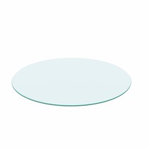 24&quot; Round Tempered Glass Table Top - 1/4&quot; Thick, Clear, Polished Edge - $1,262.58 MXN