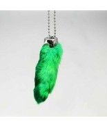 Real Rabbit Foot Lucky Keychain GREEN ~ Vraie Patte de Lapin Chanceuse V... - £6.11 GBP