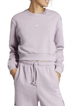 Adidas Damen Gekürzt Sweatshirt Alle Szn Fleece IN Lila Größe L (fm65-4) - £30.25 GBP