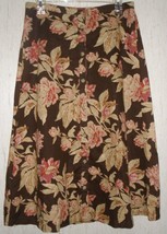 Excellent Womens Chaps Lined Brown Floral Skirt Size 4 - £19.77 GBP