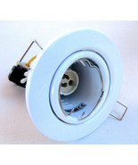 2x WHITE GU10 Tilt Downlighter Spot light 240V 50W MAX IP20 (Bulb Not In... - £8.85 GBP