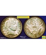 Rare 1894s Barber Quarter-AU-58 (Toned)-Good strike with light bluish to... - $533.79 CAD