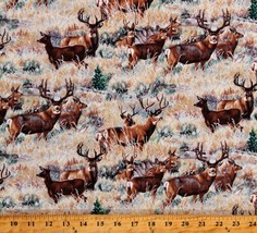 Cotton Mule Deer In Sage Animals Wildlife Forest Fabric Print By Yard D689.76 - £25.57 GBP