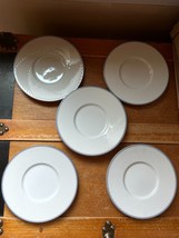 Lot of Dansk Tapestries White &amp; Light Blue Rim Small Dessert Porcelain Plates - - $25.73