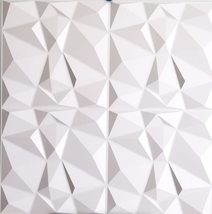 Dundee Deco GRAZTP10026169 White Faux Geometric PVC 3D Wall Panel, 2 ft X 2 ft ( - £7.71 GBP+