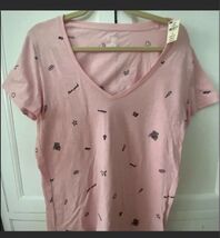 LOVE PINK Victoria’s Secret girl power V neck graphic t shirt large NWT - $16.47