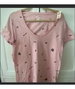 LOVE PINK Victoria’s Secret girl power V neck graphic t shirt large NWT - $16.47