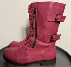 Daily Shoes Pink Mid Calf Boots Zipper Buckles  Women Size9 Emily 99 - £39.47 GBP