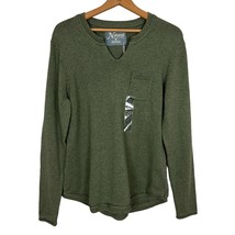 Natural Reflections Sweater Women Medium Green V-Neck Long Sleeve Pullover Olive - £23.49 GBP