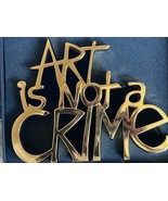 Mr. Brainwash &quot;Art Is Not A Crime&quot; Gold Resin Sculpture Hand Signed &amp; Nu... - $2,031.04 CAD