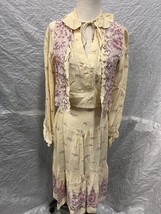 Rare 3pc Vest Blouse &amp; Maxi Skirt Set, Vintage 70s Women&#39;s Size 5/6, Purple W... - £59.34 GBP